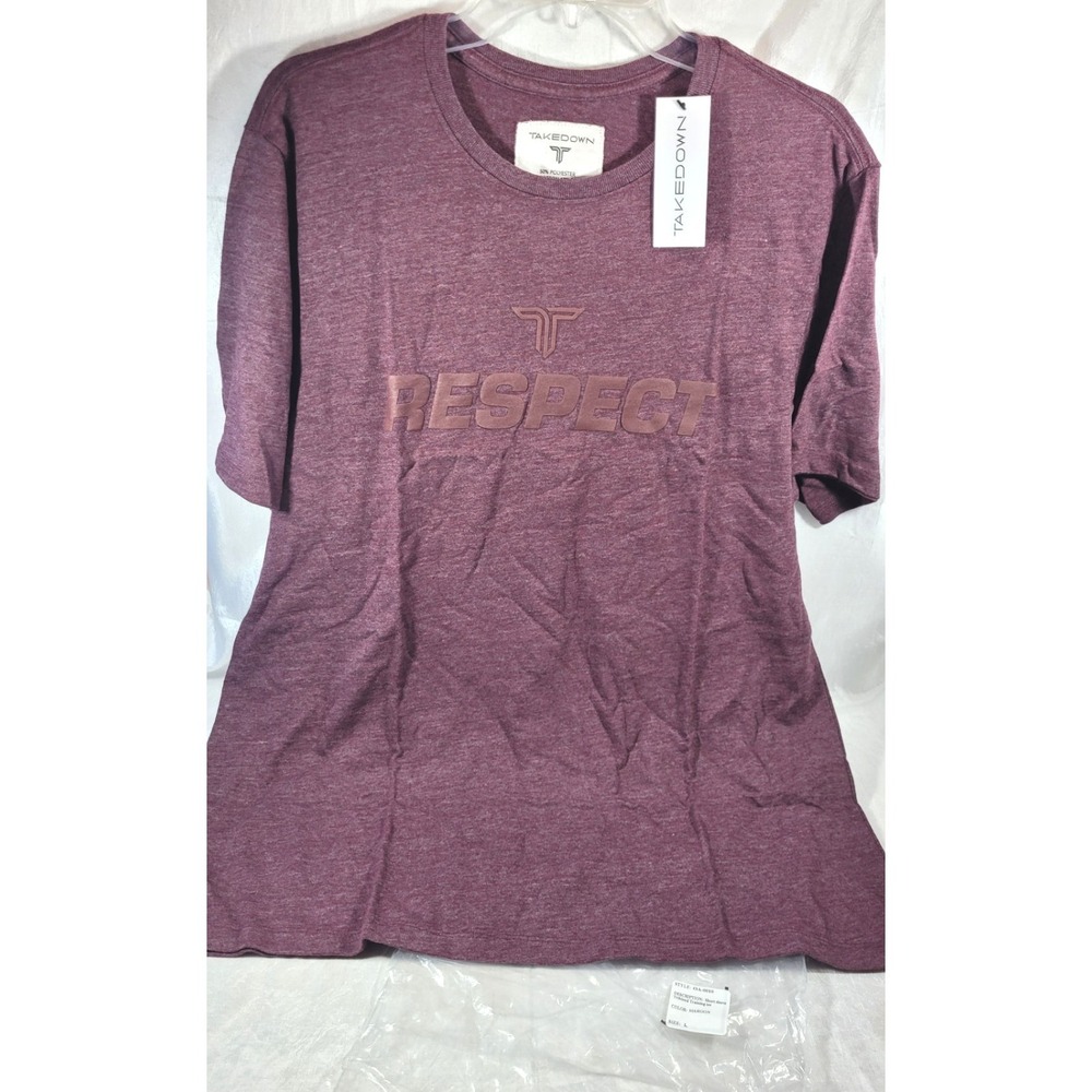 Takedown Men's Short Sleeve Respect Triblend Training Tee T-Shirt - Maroon - L